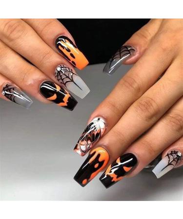 Nail stickers wearable nails spider web blood drop ghost face wearable nail stickers fake nail stickers finished nails 1 count (Pack of 1) - Buy Online on GoSupps.com