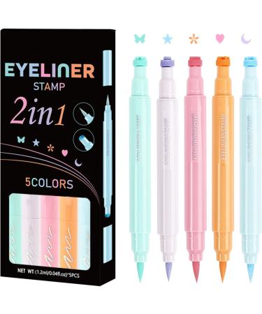  lyanny lyanny Double Head Liquid Eyeliner Pad Winged Eyeliner Pad - Funny Sweat Resistant Stamp | Star Moon Heart Flower Colorful Winged Eyeliner Quick Dry - Buy Online on GoSupps.com