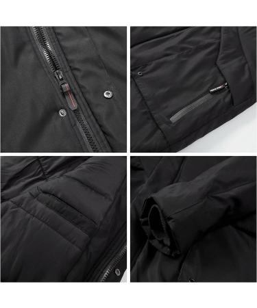 WEEN CHARM Men's Warm Parka Jacket Anorak Winter Coat with Detachable Hood - Black-8828 Small - Buy Online on GoSupps.com