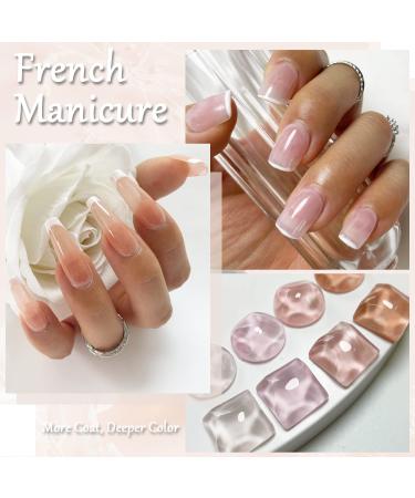 VNICESLI UV Nail Polish 4 Pack - Translucent Jelly Semi-Permanent Gel Lacquer in Milky Pink & Natural Nude | DIY Manicure Kit - Buy Online on GoSupps.com