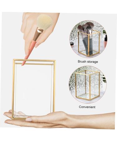 PopetPop Clear Make-Up Brush Organizer - Gold Cat Design for Travel & Desk | 2 in 1 Cup Holder - Buy Online on GoSupps.com