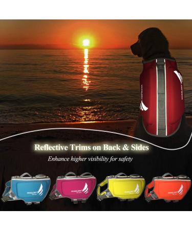 Vivaglory Dog Lifeguard Vest - Skin-Friendly Neoprene for Large Dogs | Quick Lock & D-Ring | Red L (64-71cm Chest) - Buy Online on GoSupps.com