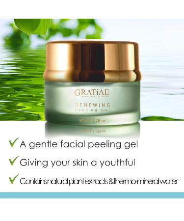 Gratiae Organic Renewing Peeling Gel Face Mask | Mild Cleanser with Witch Hazel | Deep Cleansing Exfoliating & Anti-Aging | 1.7 Fl Oz - International Shipping Available - Buy Online on GoSupps.com