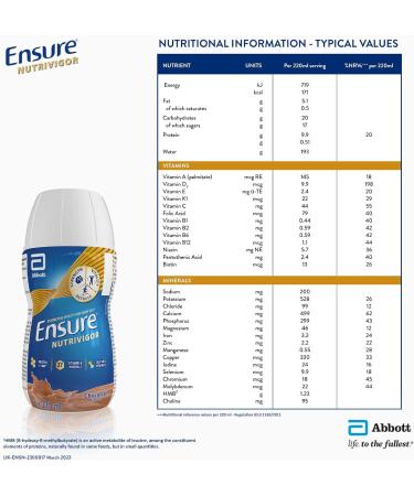 Ensure NutriVigor Nutritonal Shake 220ml x 12 Chocolate Flavour Support Strength Energy and Immunity|Food supplement with Protein 27 Vitamins and Minerals |With Vitamin D Vitamin C and Vitamin B Chocolate 220 ml (Pack of 12) - Buy Online on GoSupps.com