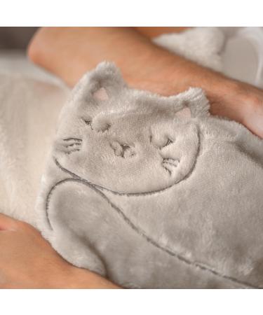 SOXO Plush Hot Water Bottle Cover with Cat Ears for Kids - Neck & Back Pain Relief | Hand Warmer for Period Cramps - Buy Online on GoSupps.com