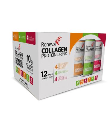 Reneva Collagen Protein Drink 10g Collagen Peptides Electrolytes B-Vitamins Zinc and Zero Sugar - 8.45 Oz - Pack Of 12 - Buy Online on GoSupps.com