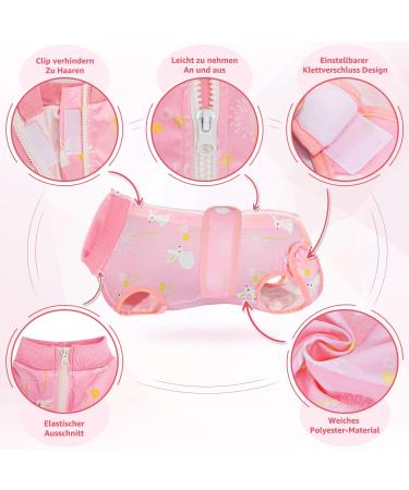Slowton Soft Breathable Dog Recovery Suit - Leak Protection & Anti-Wound Licking - Pink One-Piece for Male Dogs After Surgery - Buy Online on GoSupps.com
