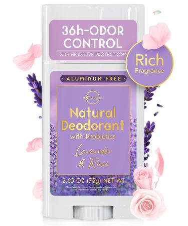 O NATURALS Natural Deodorant for Women - Rose and Lavender - 2.65 Oz.