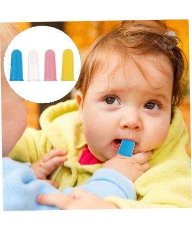 Minkissy 4-Piece Silicone Toothbrush Set for Children | Finger Brush & Rubber Toys for Toddler Oral Care - Buy Online on GoSupps.com