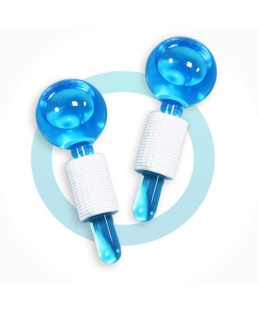 2PCS Facial Ice Globe - bolihees Cool Roller Ball to Reduce Puffiness, Pores, Wrinkles, Magic Ice Facial Massage Tools for Face and Neck, Eye circle Rollers(Blue) Blue2