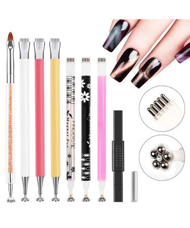 BRUSSEL 1 PC Double Head Nail Art Brush Set Cat Eye & 3D Acrylic Line Drawing Pen for DIY Nail Designs | International Shipping - Buy Online on GoSupps.com