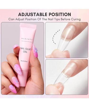 Makartt Pink Nail Glue Gel for Press On Nails | Strong Adhesive for False and Acrylic Nails - Buy Online on GoSupps.com