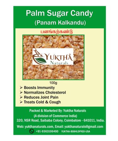 Yuktha Naturals Panakarkandu | Panam Kalkandu | Palm Sugar - 100g/3.5 Oz