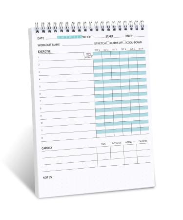 Fitness Journal Workout Planner Notepad For Women & Men Weight Loss ,Daily Gym ,Exercise Goals ,Bodybuilding Progress ,Wellness Tracker ,6.7 X 9.4 inches, 60 sheets BLUE