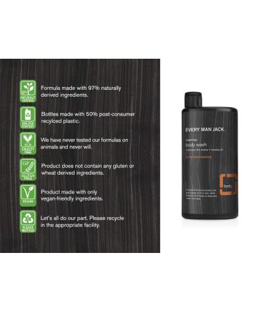 Every Man Jack Activated Charcoal Body Wash for Oily Acne-Prone Skin - 16.9 oz Twin Pack - Buy Online on GoSupps.com
