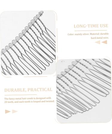 NUSITOU 20 Wedding Veil Comb Wedding Hair Accessories for Brides White Hair Accessories Womens Hair Clips Silver Comb for Veil French Twist Side Comb Veil Hair Comb Metal Women's Guangdong - Buy Online on GoSupps.com