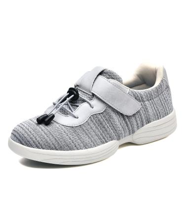 MisFun Diabetic Shoes for Women Fattening and Widening Medical Shoes for Swollen Feet Suitable for Foot Fracture Recovery Surgical Rehabilitation 9 Light Grey