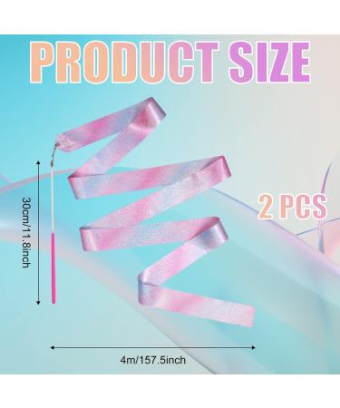 Dance Ribbons Set - 2pcs 157.5 Inch Gymnastics & Rhythmic Baton Twirling Ribbons - Buy Online on GoSupps.com