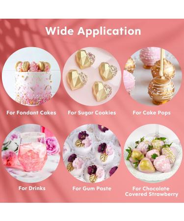 Nomeca Luster Dust Edible Set - 4 Colors Food Grade Shimmer Cake Dust Metallic Food Coloring Powder Glitter for Cake Decorating Baking Fondant Gumpaste Chocolate Candy Drinks Cookie (3g/Bottle) (L) - Buy Online on GoSupps.com