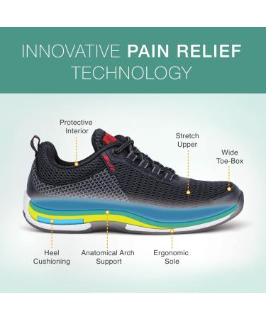 Innovative Plantar Fasciitis Men's Shoes - Heel Pain Relief with Arch Support & Ergonomic Sole - Edgewater by Orthofeet - Buy Online on GoSupps.com