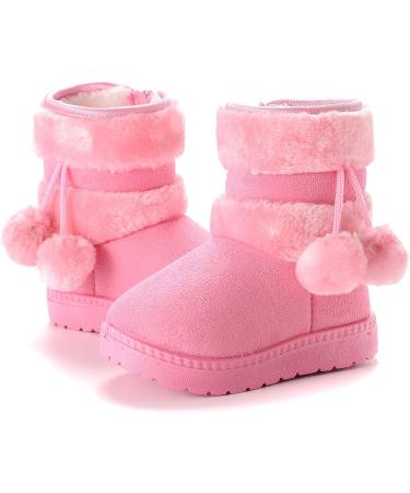 Yeeteepot Baby Girls' Winter Booties - Warm Lined Snow Boots for Kids - Anti-Slip Ankle Boots - Pink, 4.5 UK Child - Buy Online on GoSupps.com