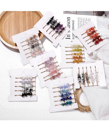 Gemstone Hair Pins Set of 15 - Crystal Bobby Pins for Women in Pink, Purple, Blue Colors - Buy Online on GoSupps.com