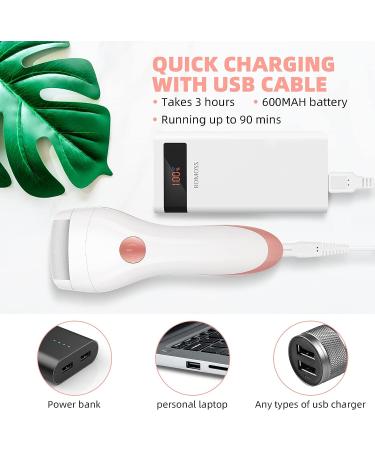 Nicebirdie Professional Electric Foot Callus Remover - Rechargeable File Feet Scrubber Pedicure Kit (White & Pink) - Buy Online on GoSupps.com