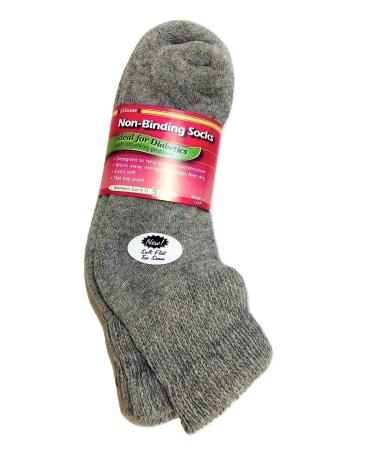 J.T. Foote - Non Binding Diabetic Socks Low Cut Ped Ladies 3pk - Heather Size 9-11