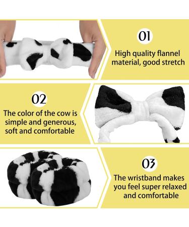 Face Wash Headband Wristband Set for Women and Girls Spa Headband Soft Elastic Comfortable Facial Hair Band with Bowknot Absorbent Wristbands Face Wristband Ideal for Face Washing Makeup Skincare - Buy Online on GoSupps.com