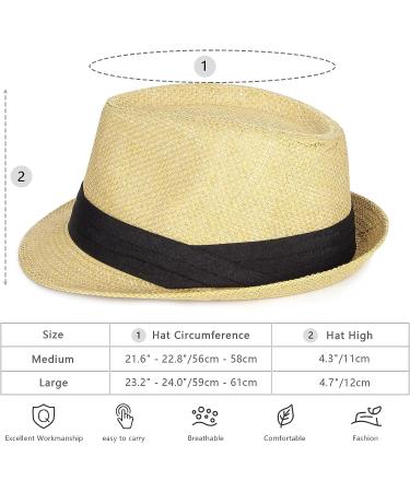 FADACHY Straw Fedora Hat - Summer Short Brim Panama Sun Hat for Men & Women - Buy Online on GoSupps.com