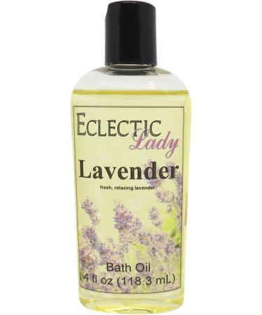 Lavender Bath Oil by Eclectic Lady - Scented Bath Oil - Relaxing & Moisturizing Bathing Oil - Fragrance Body Oil For Dry & Rough Sensitive Skin - Body Daily Nourishing Shower Oil (4 oz) 4 Ounce