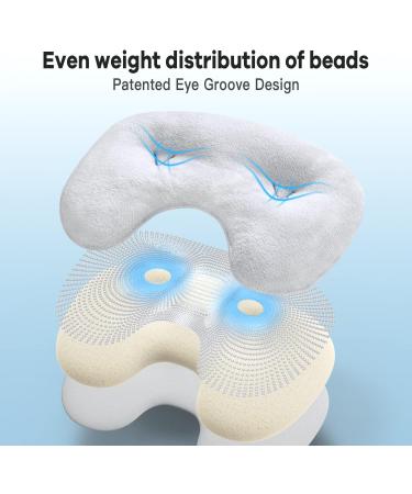 Weighted Eye Mask for Migraine Relief - Cold Compress Sleeping Mask for Stress Relief - Dark Circles & Puffiness - Glass Beads - Men & Women - Buy Online on GoSupps.com