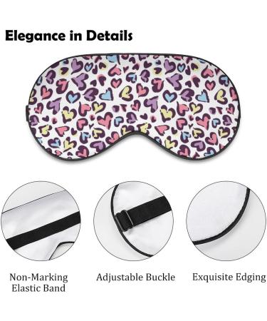 Heart Leopard Pattern Sleep Mask for Women | Adjustable Eye Shades with Elastic Strap - Shop Now for International Shipping - Buy Online on GoSupps.com