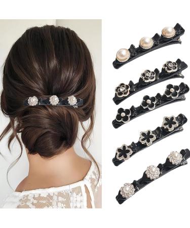 5PCS Braided Hair Clips for Women  Four-Leaf Clover Chopped Hairpin Duckbill Hair Barrettes Hairpin for Women Girls with 3 Small Clips  Hair Styling Accessories