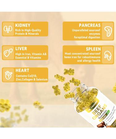 HEALOADING Beef Organ Supplement for Women:Grass Fed Beef Organ Gummies Supplement, Wellness with Liver Heart Kidney Pancreas Spleen Supports Women's Overall Energy and Health Non-GMO(60 Gummies) - Buy Online on GoSupps.com