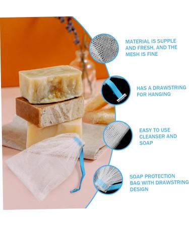 AUTSUPPL 8pcs Soap Soap Saver Pouch Soap Bar Net Soap Net Pouches Fabric Sky-blue 14x10cm Sky-blue - Buy Online on GoSupps.com