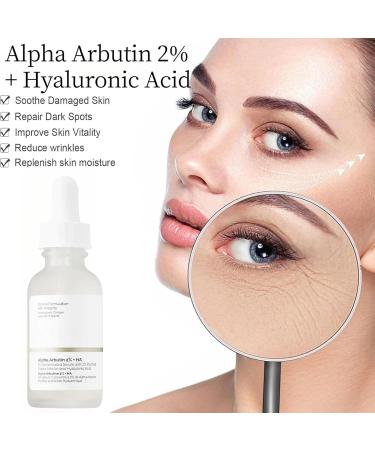 60ML Alpha Arbutin 2% + Hyaluronic Acid 2% Alpha Arbutin Serum Dark Spots Removal Hyaluronic Acid Serum Brightening Serum Hydrating Moisturiser Anti-Wrinkle Serum Anti Aging Serum - Buy Online on GoSupps.com