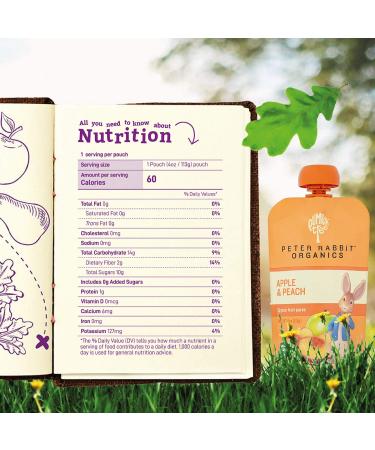 Peter Rabbit Organics Apple & Peach Fruit Snack Squeeze Pouch - 4oz (Pack of 10) - Buy Online on GoSupps.com