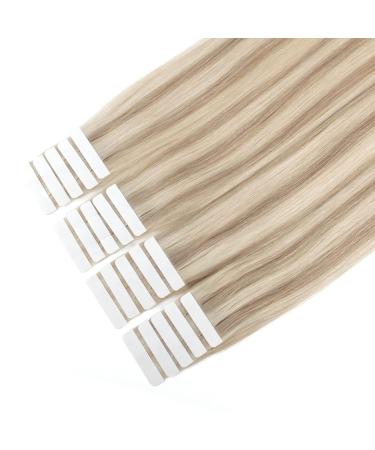 Sixstarhair Real Hair Extensions Tape Ashblond - 20 Pieces 50g 55cm #8/60 - Premium Tape In Hair Extensions for a Natural Look - Buy Online on GoSupps.com