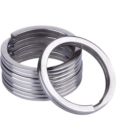 10 Pack 1 Inch Silver Flat Key Rings - Metal Keychain Split Rings for Home, Car, Office Keys - Buy Online on GoSupps.com