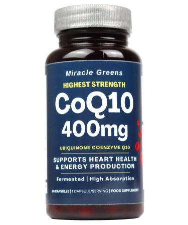CoQ10 400mg - Highest Strength Ubiquinone Coenzyme Q10 | Powerful Antioxidant for Heart and Vascular Health Essential for Energy Production | 60 Capsules - 2 Month Supply | Made in The UK - Buy Online on GoSupps.com