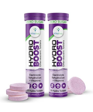 Hydro Boost - Electrolyte Rehydration with Essential Vitamins | Sugar-Free & Suitable for Vegetarians | Twin Pack Deal (2 Packs of 20) - Buy Online on GoSupps.com