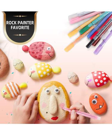 12 Color Waterproof Acrylic Paint Pens for Rock, Ceramic, Glass & More - Non-Toxic, Quick Dry Formula - Buy Online on GoSupps.com
