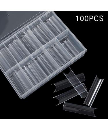 Vcedas Extra Long C Curve Nail Tips - 100PCS Clear French Half Cover Square Shape - Buy Online on GoSupps.com