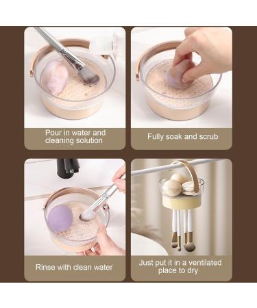 Cosmetic Brush Cleaner Makeup Brush Cleaner 5.1x9.1 inch 3 in 1 Cosmetic Brush Cleaner with Drying Holder Makeup Brush Cleaning Mat Portable Dustproof Makeup Brush Holder for Sponge - Buy Online on GoSupps.com