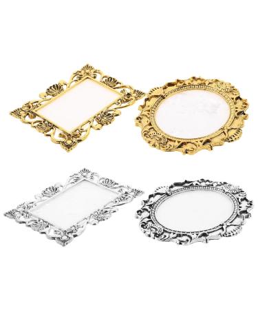 POPETPOP 4 Pi ces Palette de M lange Vintage R sine pour Vernis Ongles Plateau Antid rapant Multifonction pour Manucure Support Exposition et Outil Cosm tique Polyvalent