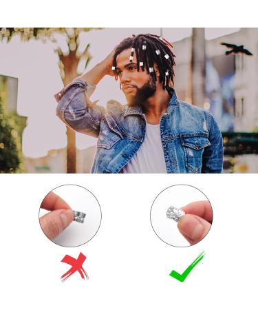 SKHAOVS 200 Pieces Hair Braid Rings Dreadlocks Locks Hair Beads Cuffs Braid Rings Hair Clips Adjustable Dreadlocks Beads Dreadlocks Accessories DIY Hair Decorations 8 * 9 mm (Silver) - Buy Online on GoSupps.com