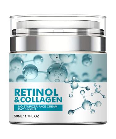 Retinol Cream for Face Facial Moisturizer with Collagen and Hyaluronic Acid Anti Aging Cream for Lifting Skin Day & Night Face Cream Diminishes Wrinkles Fine Lines and Dryness