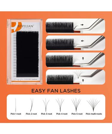 BEYELIAN Easy Fan Mega Volume 20D 0.03 D Curl 14mm Light Mink Lashes - Professional Salon Quality - Buy Online on GoSupps.com