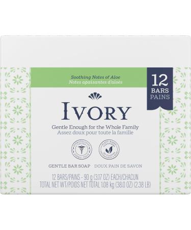 Ivory Bar Soap Notes of Aloe 1.08 kG (12 Count of 90 g Each) - Buy Online on GoSupps.com